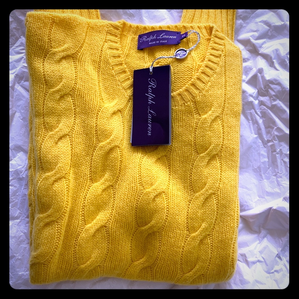 Ralph Lauren Purple Label cable cashmere sweater